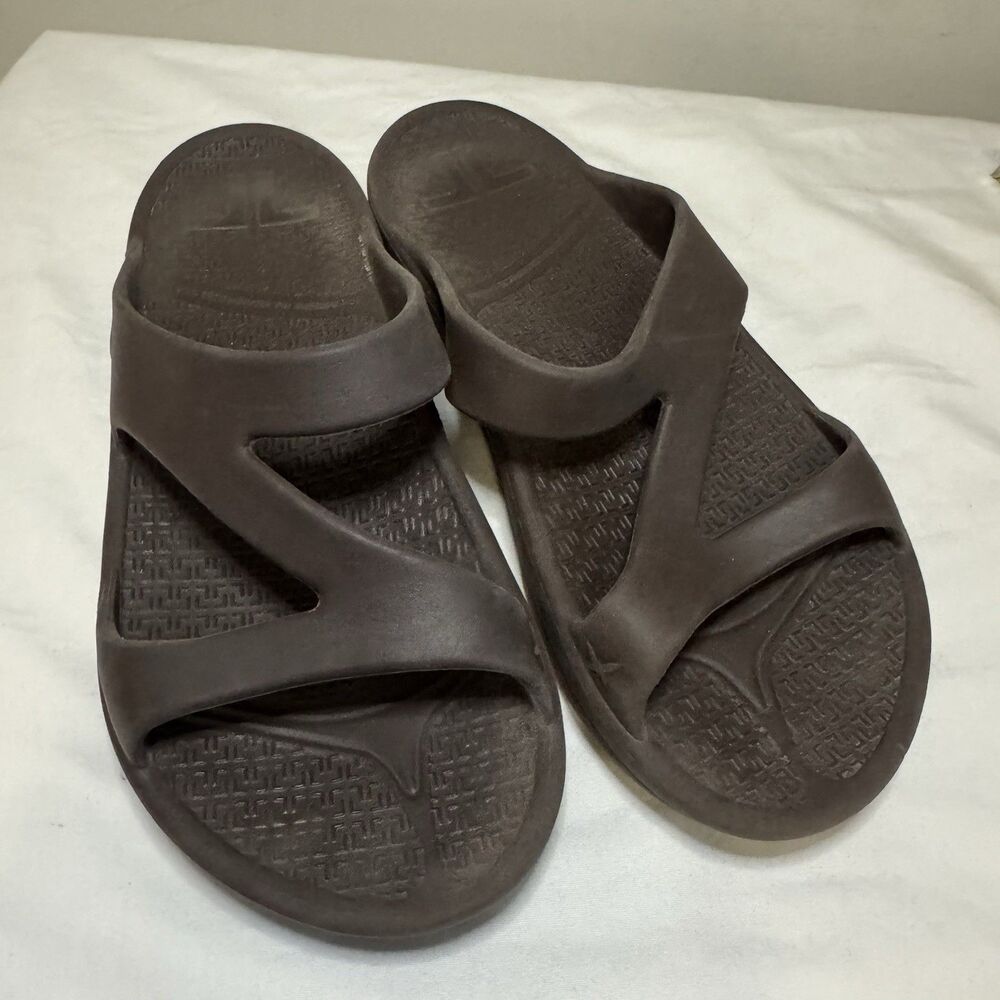 Telic Z Strap Comfort Recovery Sandals Lightweight, Waterproof, Brown, Size XS 7